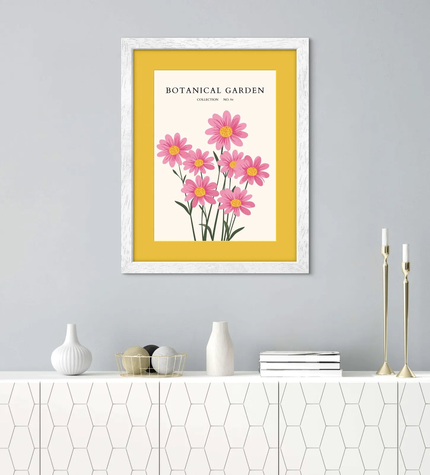 Pastel Harmony Floral Art Print – Trio of Stylised Spring Blooms