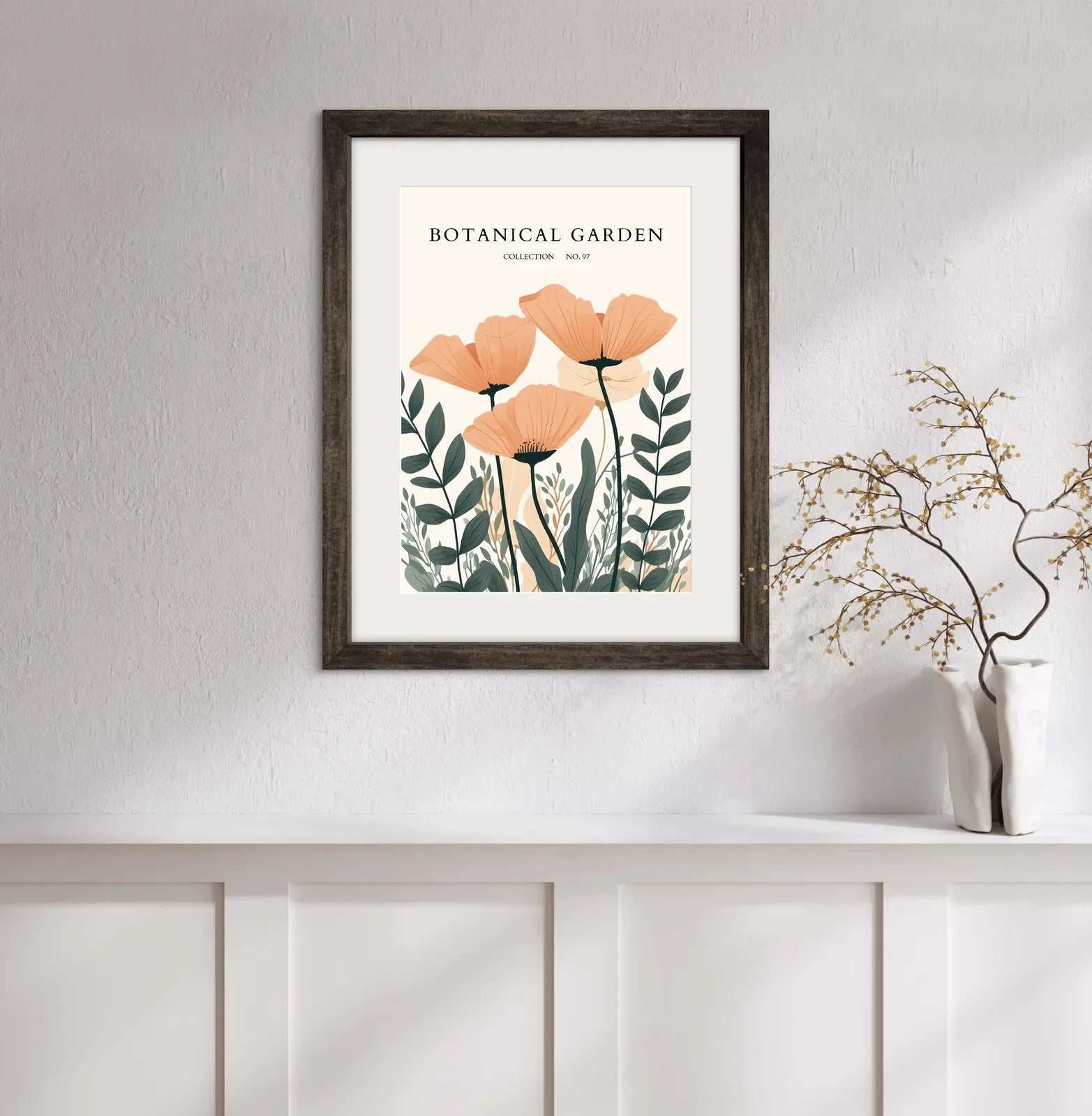 Peach Poppy Field Art Print – Contemporary Floral Abundance