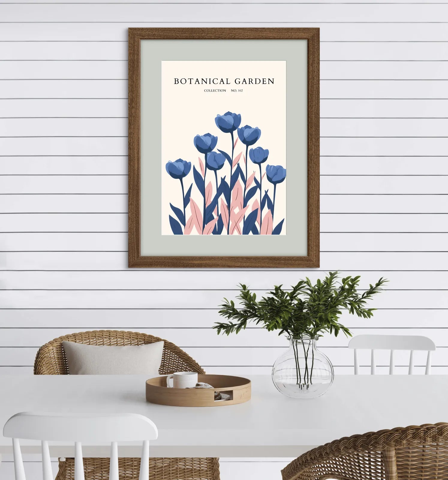 Twilight Tulips – Midnight Blue Garden Art Print