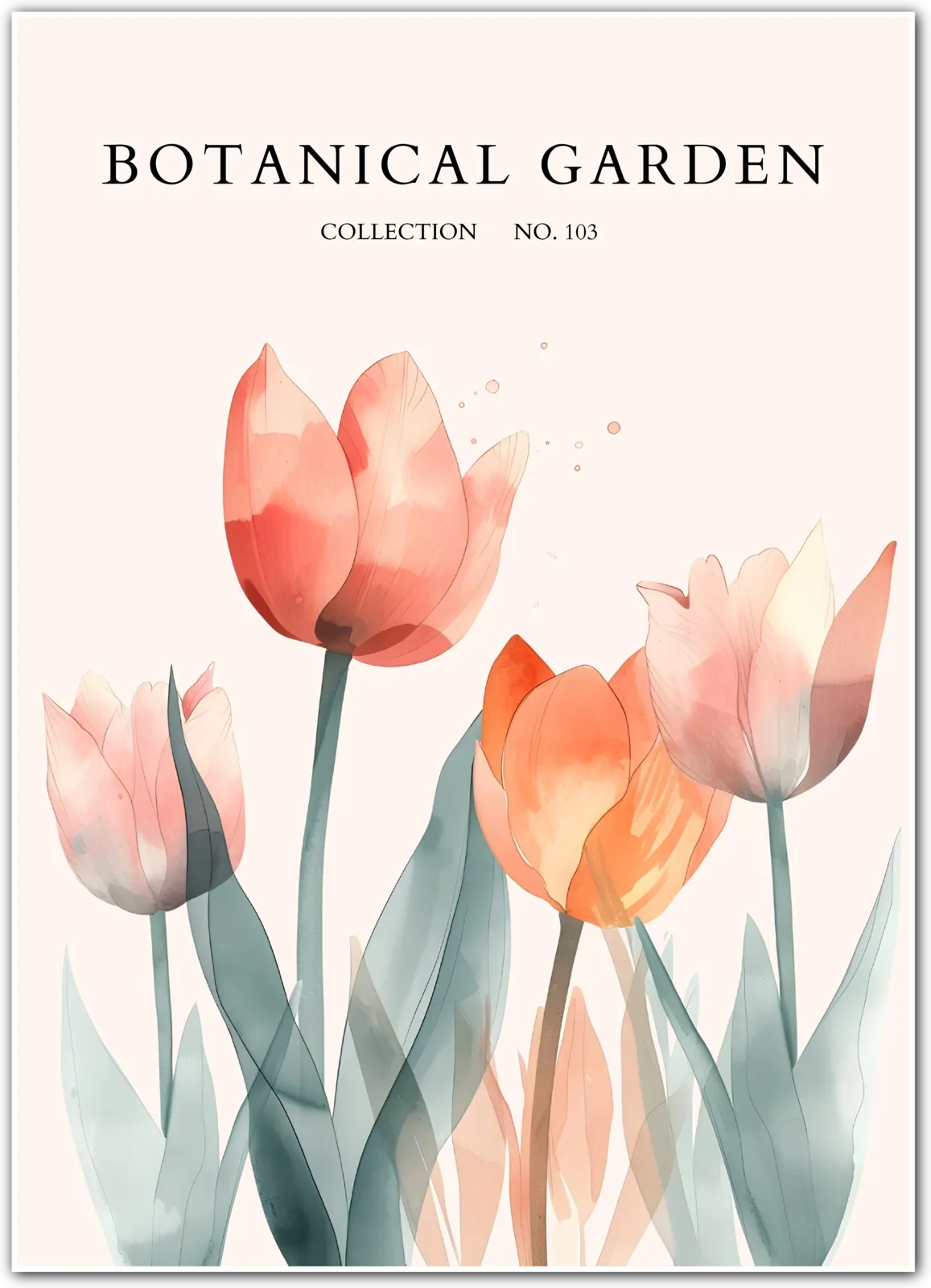 Indigo Blush – Spring Tulip Garden Art Print