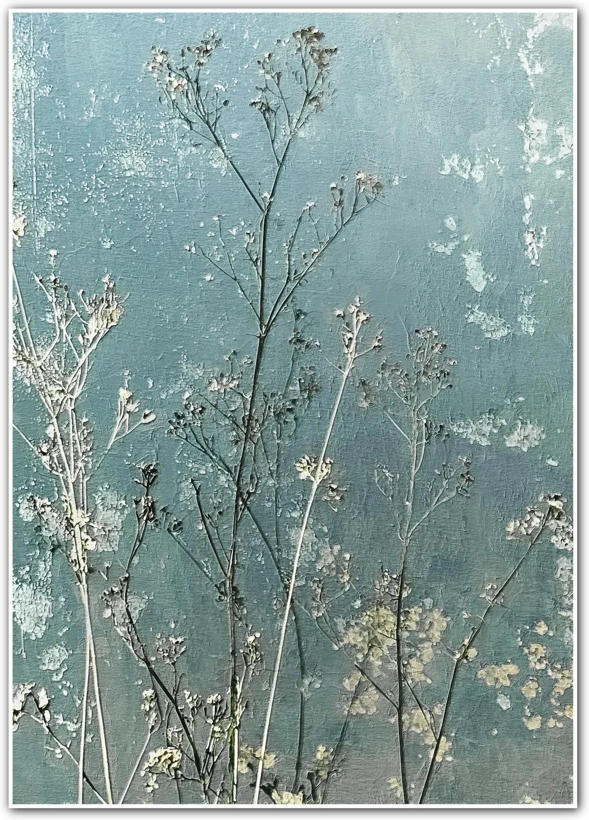 Whispers of Meadow Light – Soft Blue Botanical Art Print