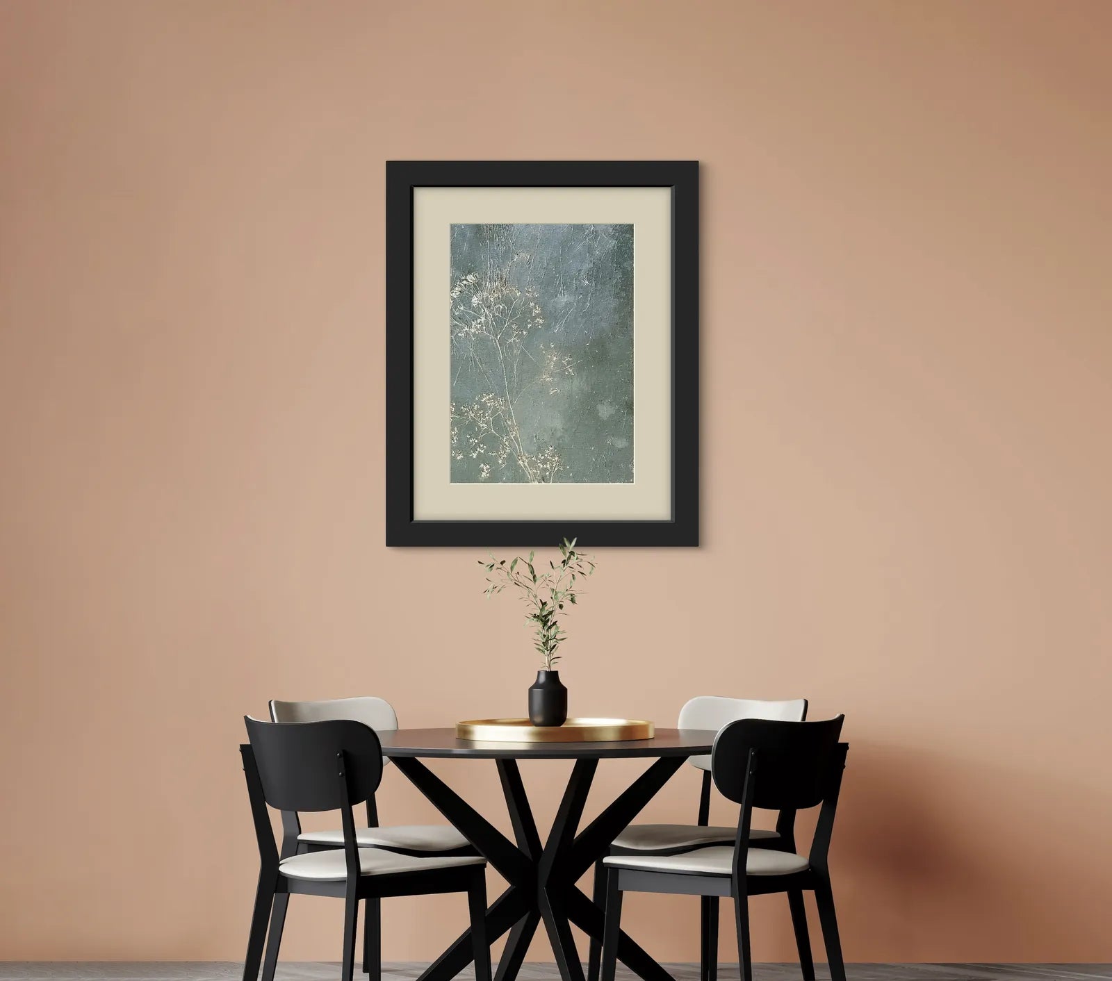 Faded Petals – Textured Botanical Minimalist Print