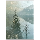 Highland Pines – Nordic Mountain and Tree Silhouette Print