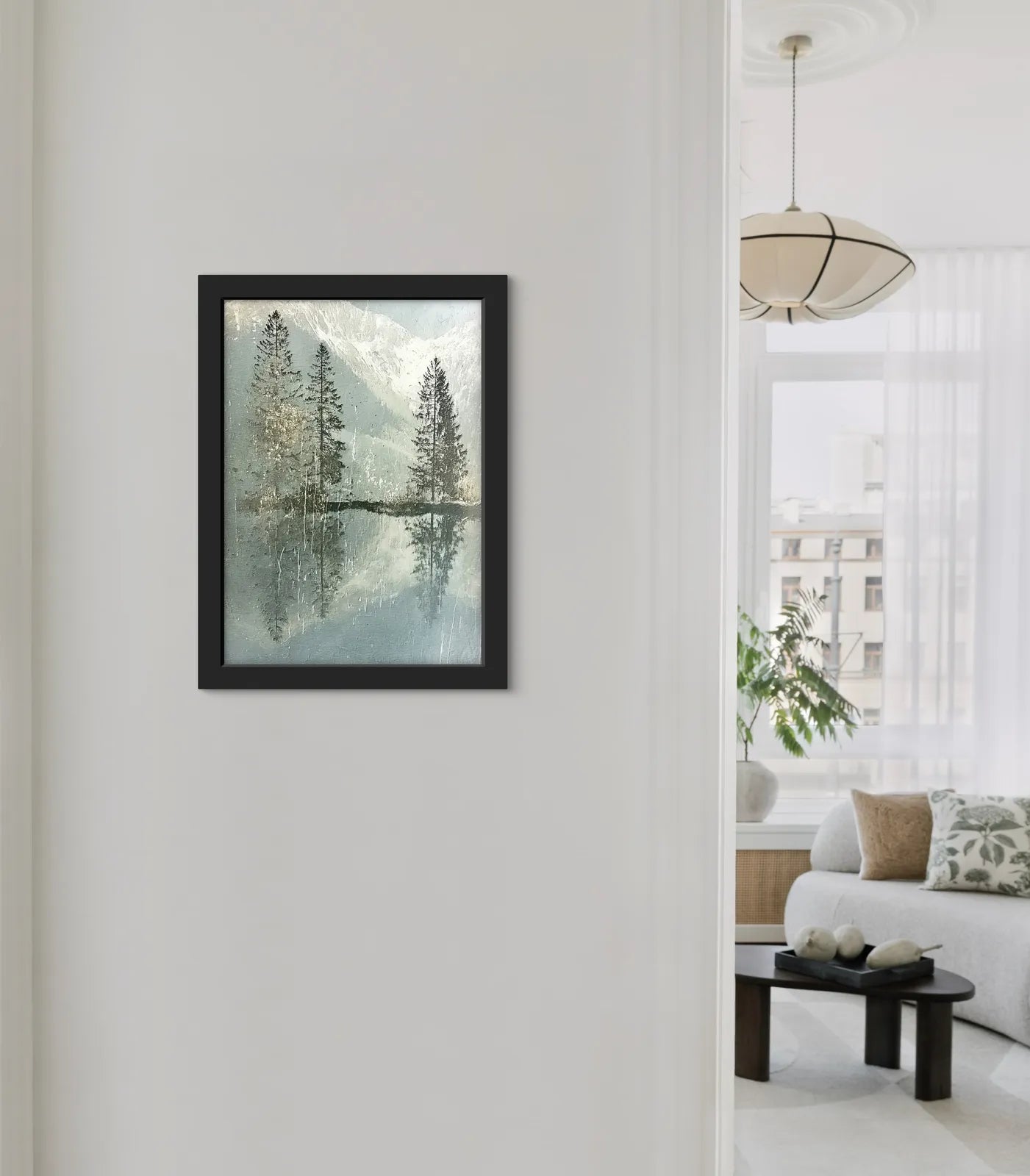 Alpine Silence – Snow-Capped Forest Reflection Print