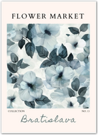 Bratislava Flower Market Art Print – Ethereal Blue Botanical Dream
