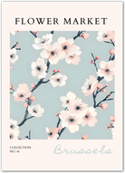 Brussels Flower Market Art Print – Cherry Blossom on Spring Sky