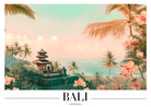 Bali Sea View Art Print with Distant Temple Retreat 3