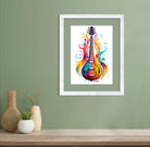 Artistic Paint Drip Design Guitar Art 2