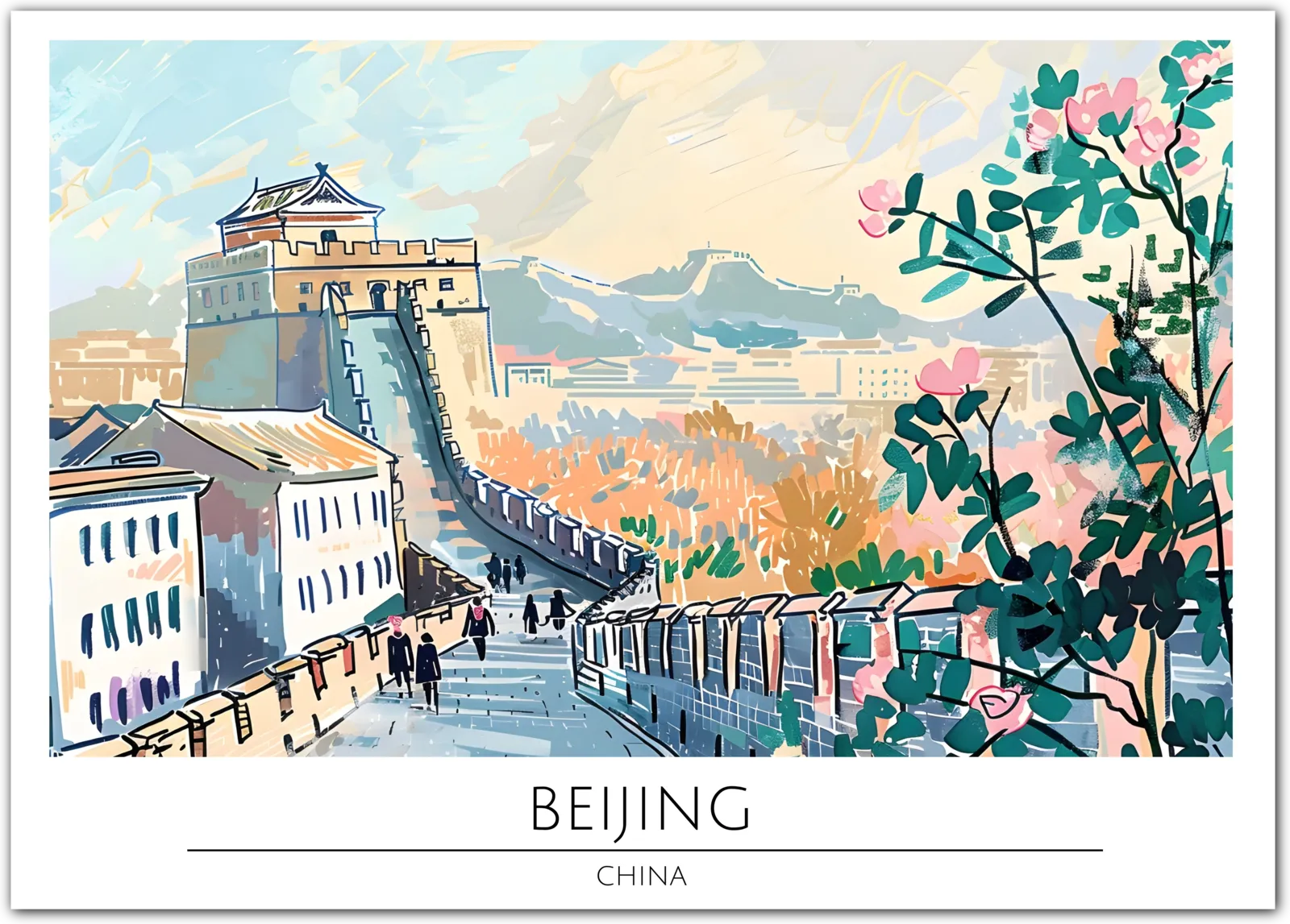 Vibrant Beijing - Great Wall of China Art Print