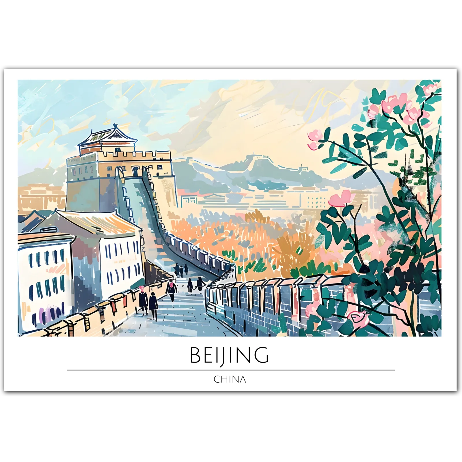 Vibrant Beijing - Great Wall of China Art Print