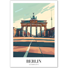 Berlin Germany Art Print – Brandenburg Gate in Stylised Cityscape