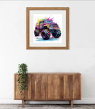 Funky Paint Explosion Monster Truck Digital Art Print 2