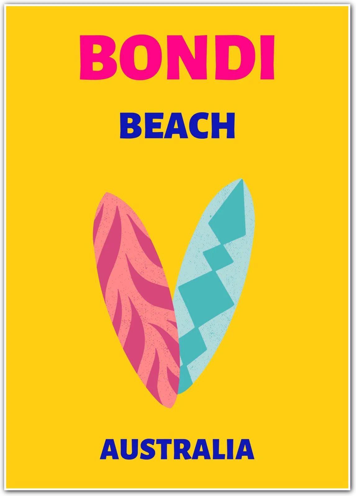 Bondi Beach Surf Art Print – Australian Coastal Vibes