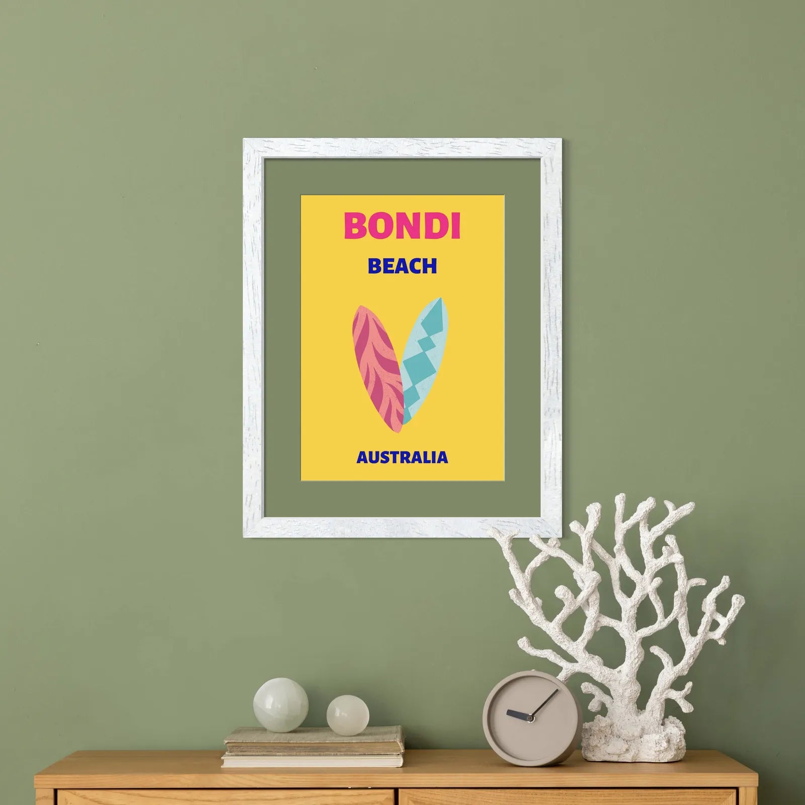 Bondi Beach Surf Art Print – Australian Coastal Vibes