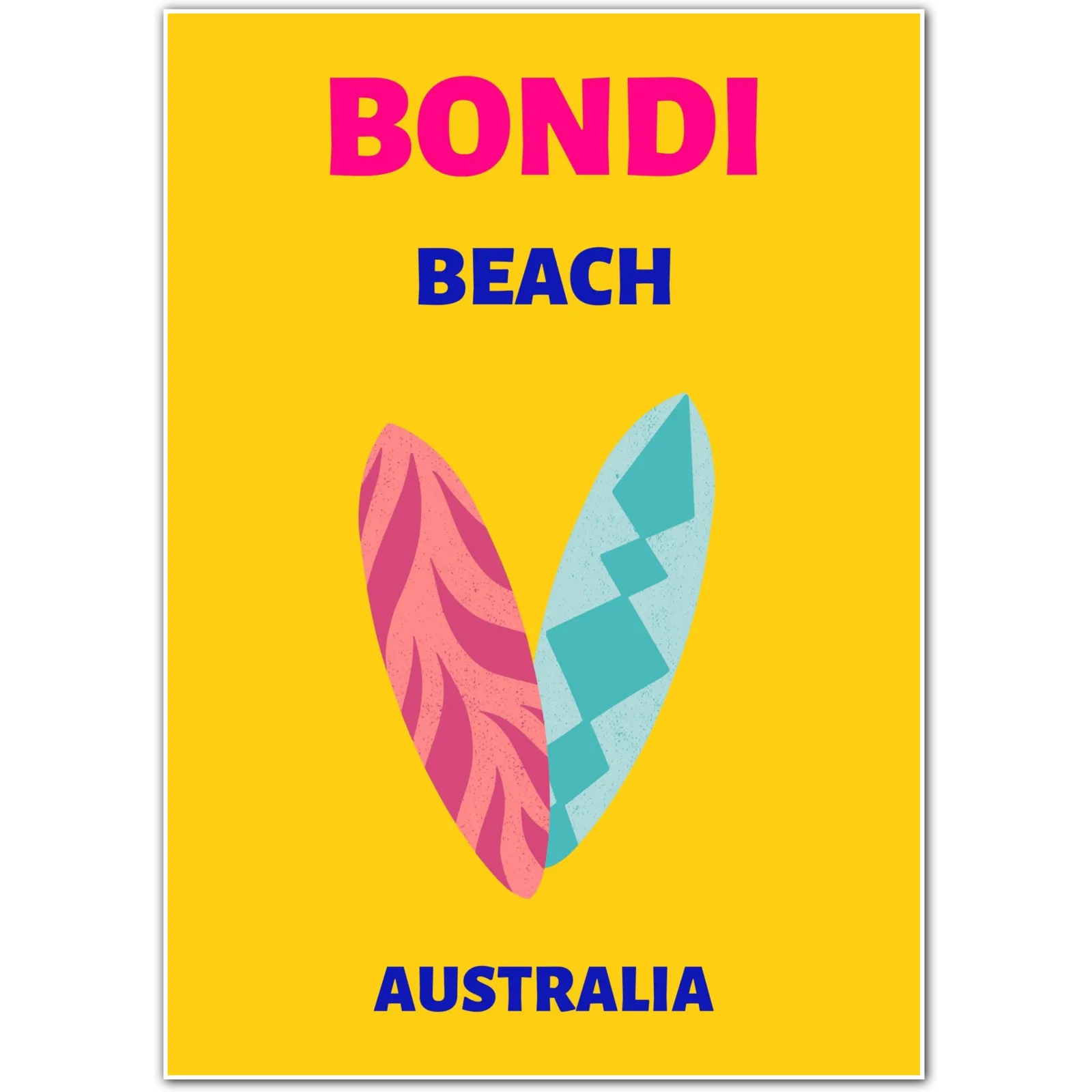 Bondi Beach Surf Art Print – Australian Coastal Vibes