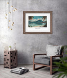 Bora Bora Waterside Art Print with Vintage Postcard Style 2