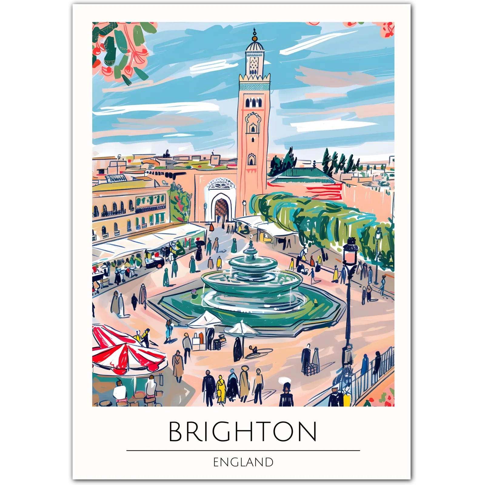 Brighton Art Print - English Market Square