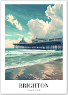 Brighton England Art Print – Pier and Seaside in Soft Tones