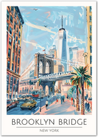 Brooklyn Bridge Art Print - New York City Skyline