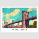 Brooklyn Bridge Art Print with Iconic Manhattan Skyline 1