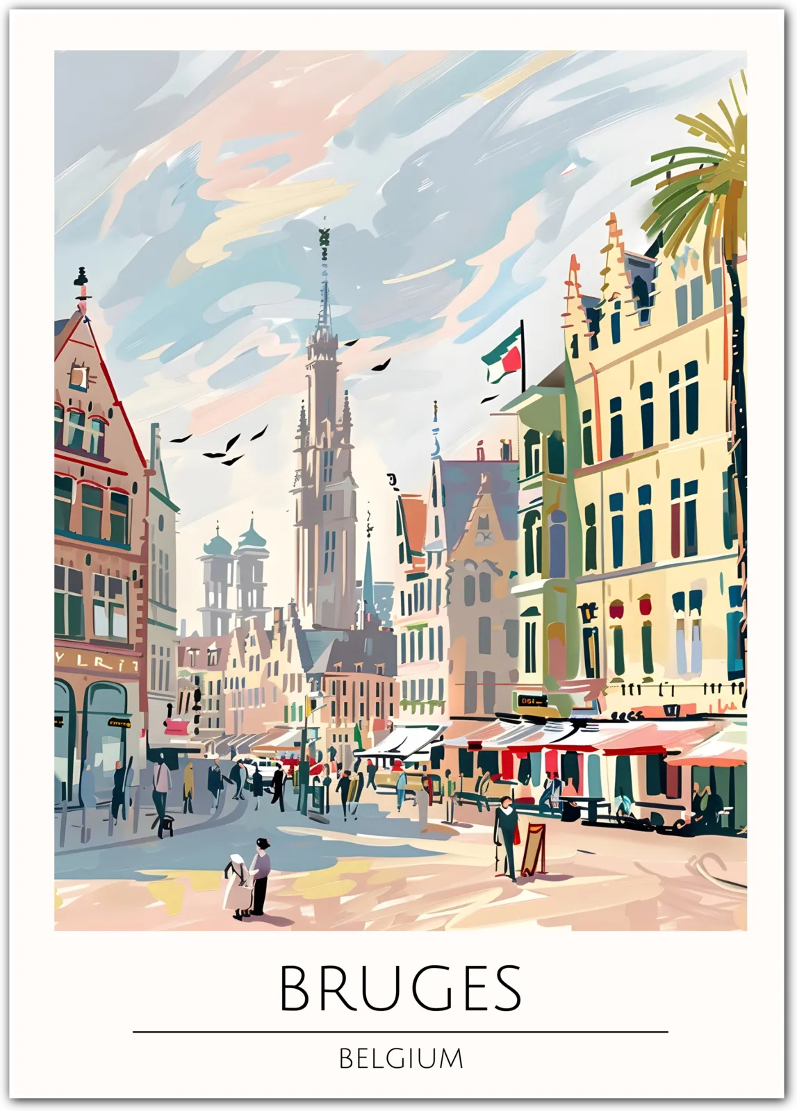 Bruges Art Print - Belgian Old Town Scene