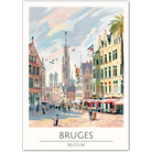 Bruges Art Print - Belgian Old Town Scene