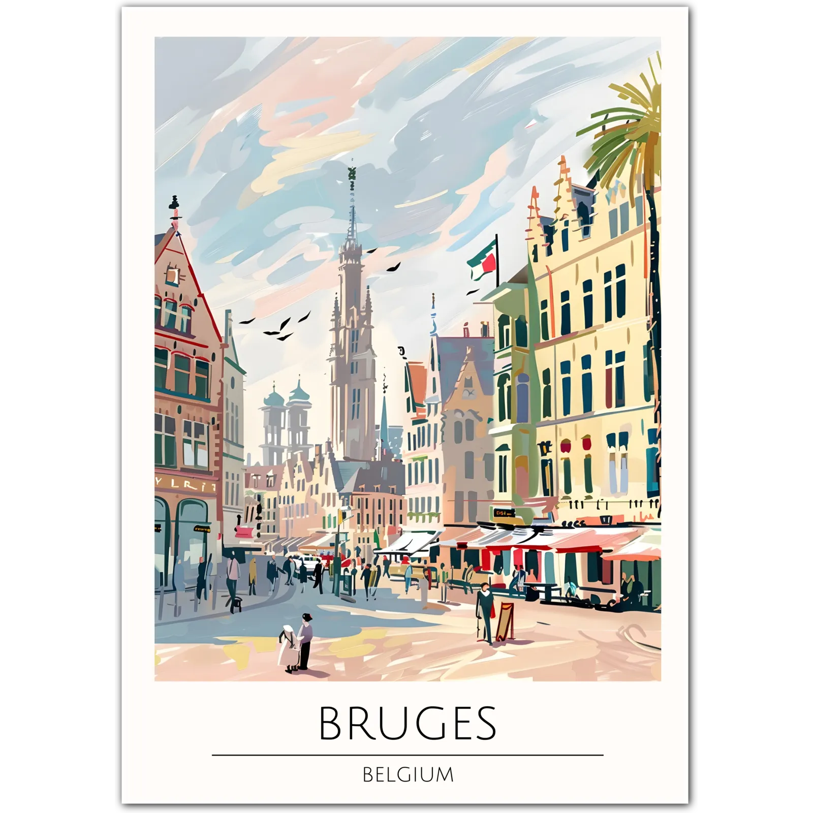 Bruges Art Print - Belgian Old Town Scene