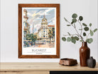 Bucharest Cityscape Art Print - Vibrant Street View of Romania's Capital