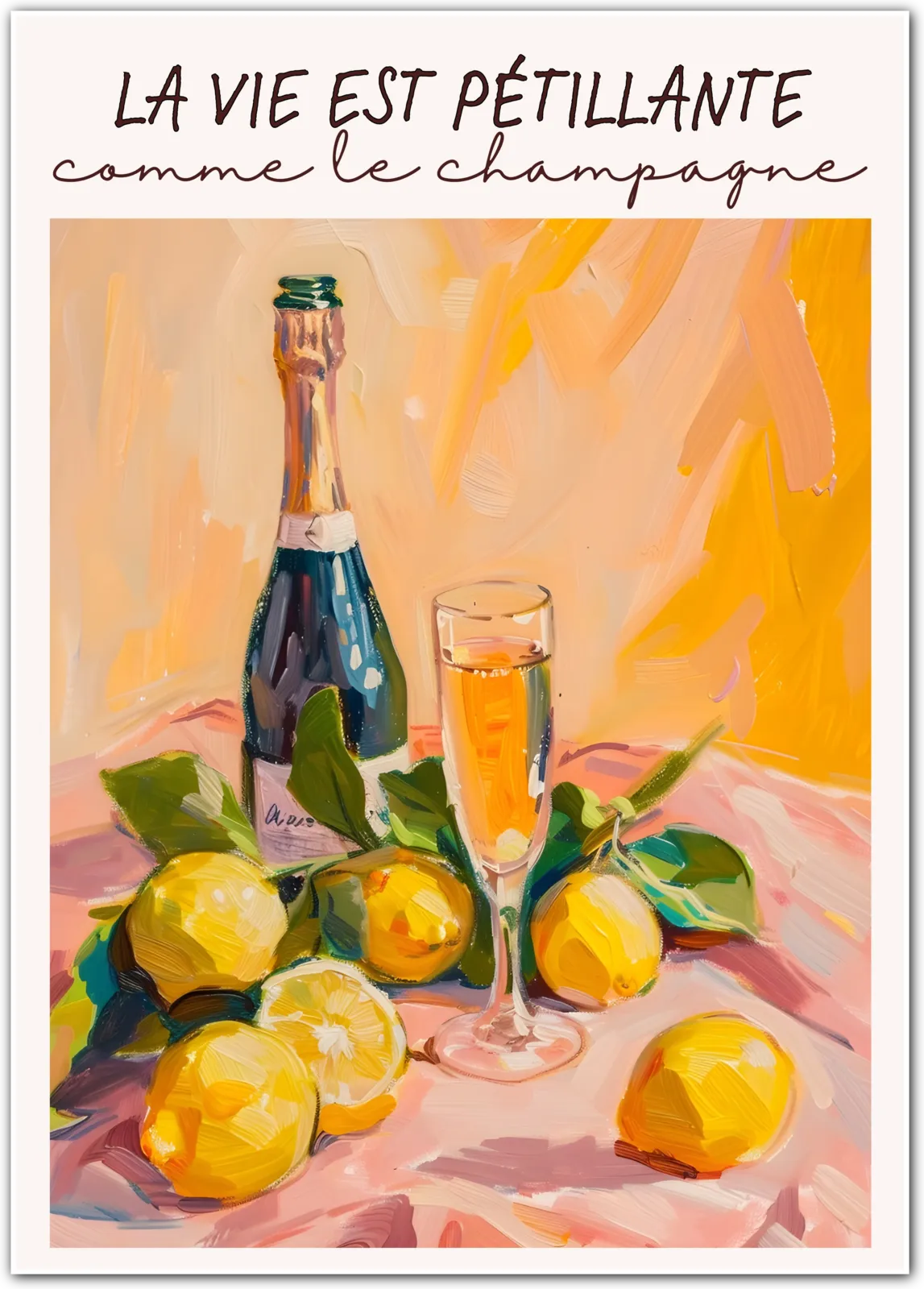 Bucks Fizz Champagne & Citrus Art Print