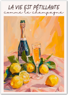 Bucks Fizz Champagne & Citrus Art Print