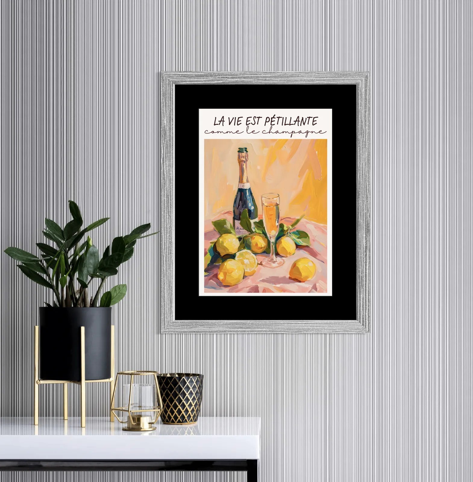 Bucks Fizz Champagne & Citrus Art Print