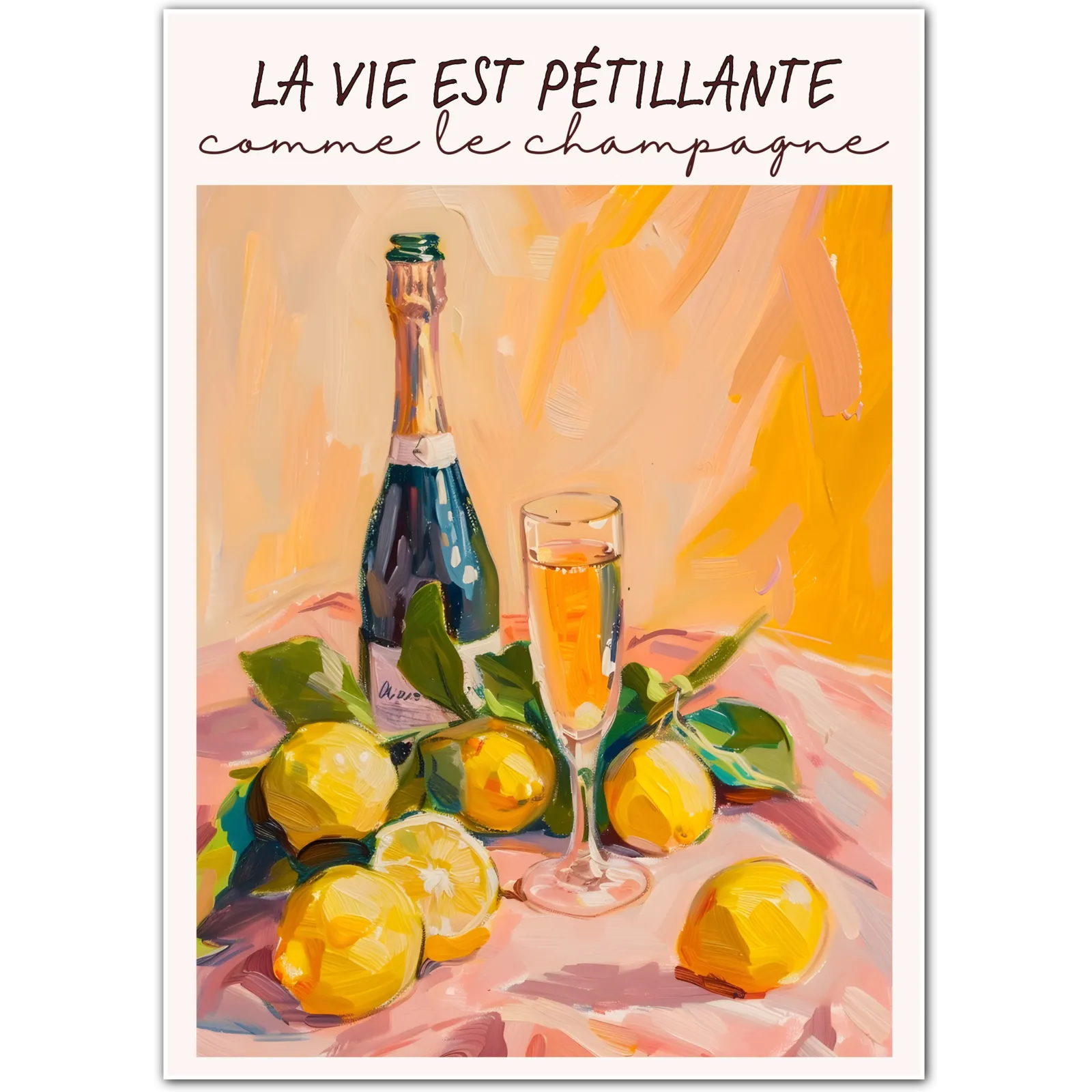 Bucks Fizz Champagne & Citrus Art Print