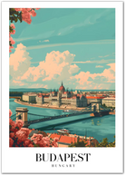 Budapest Hungary Art Print – Parliament and Chain Bridge