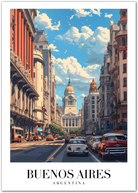 Buenos Aires Argentina Art Print – Avenida de Mayo and City View