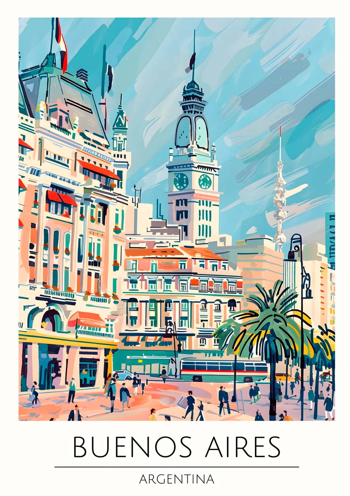 Buenos Aires Cityscape with Clock Tower Art Print 3