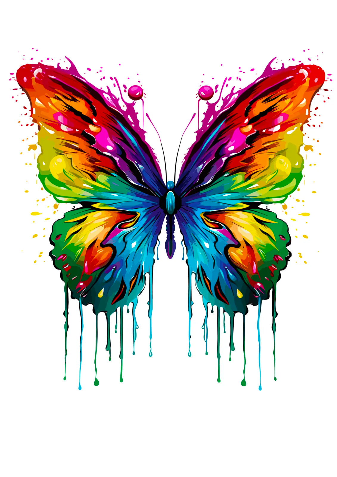 Beautiful Paint Drip Butterfly Art Print 3