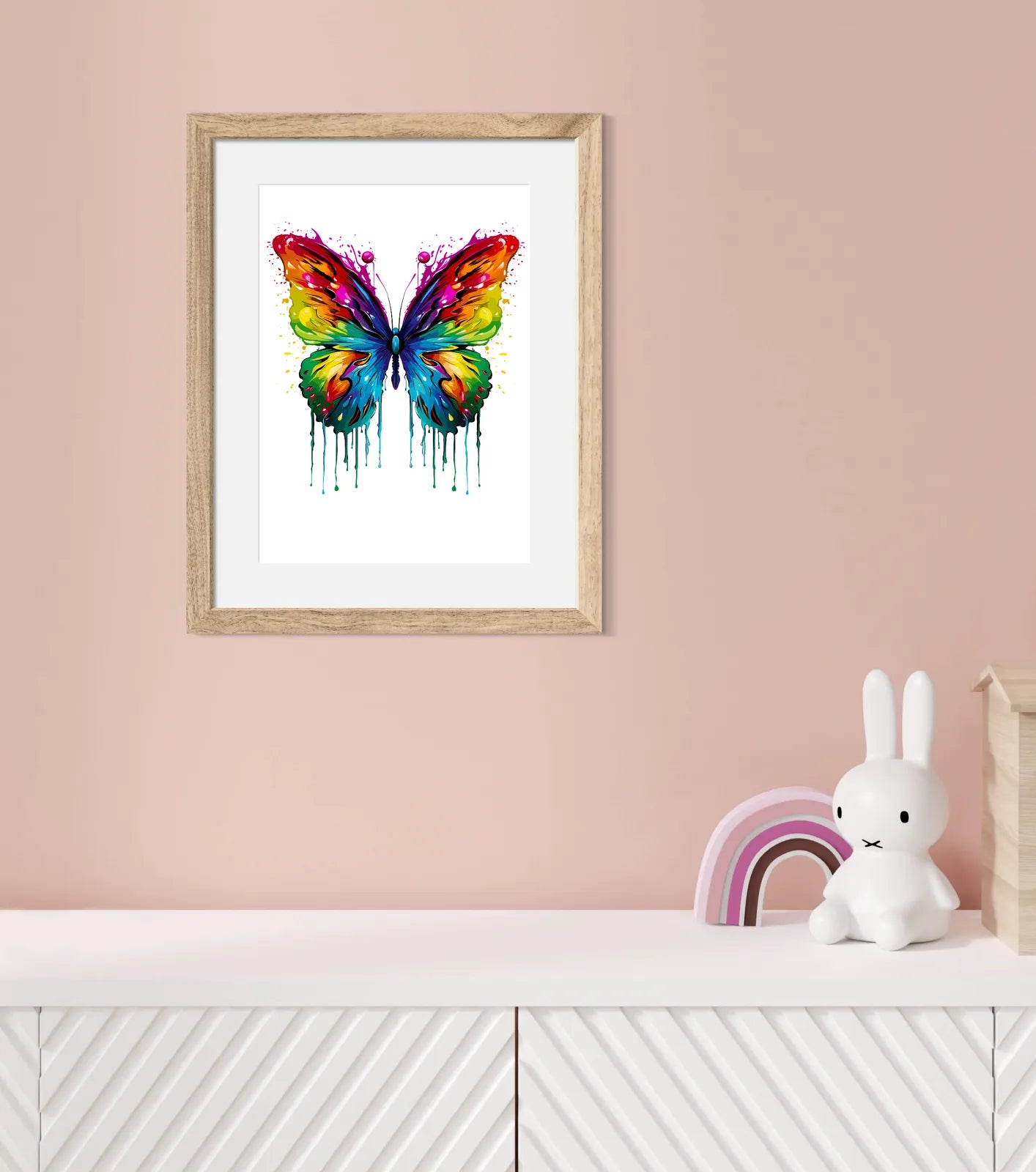 Beautiful Paint Drip Butterfly Art Print 2