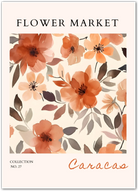 Caracas Blue and Blush Floral Pattern – Elegant Modern Botanical Print