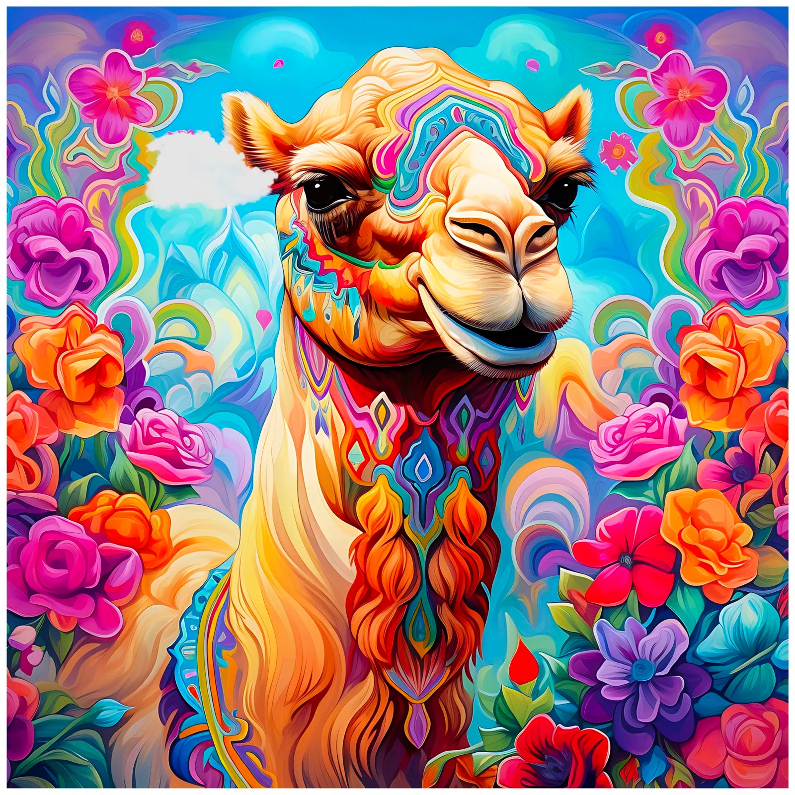 Flower Power Jazzy Camel Digital Art Print 3