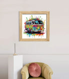 60's Vibe Camper Van Graffiti Splash Artwork 2