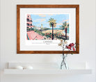 Cannes Beach Scene with Tower View Art Print 2