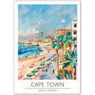 Cape Town Beachfront Art Print - Colourful Coastal Landscape of South Africa