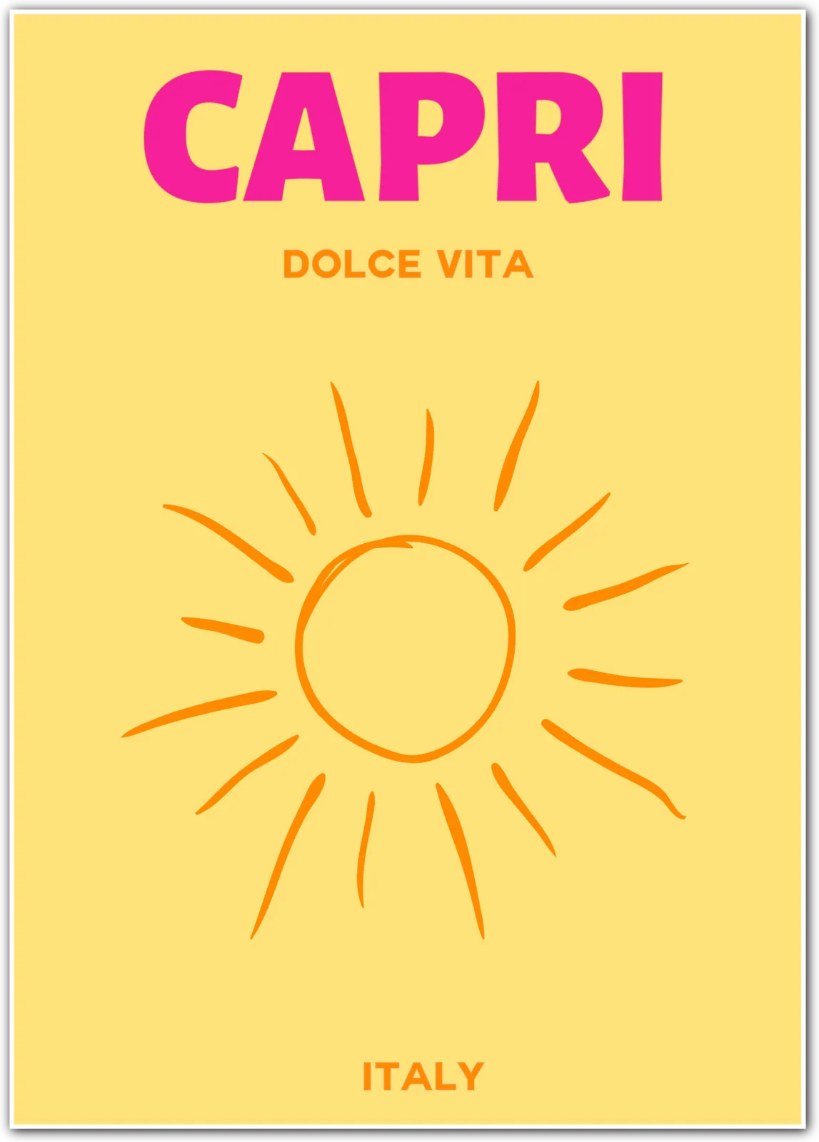 Capri Dolce Vita Sunshine Minimalist Art Print