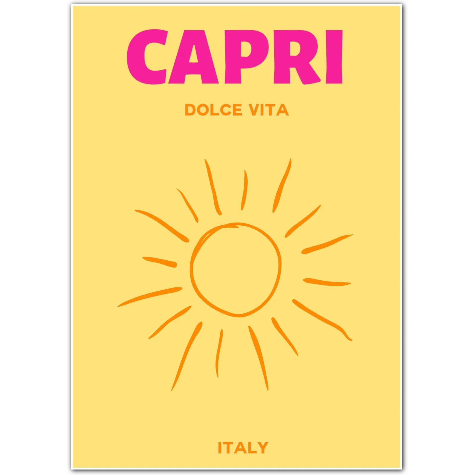 Capri Dolce Vita Sunshine Minimalist Art Print