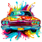 Retro Style American Car Paint Splash Artwork 3