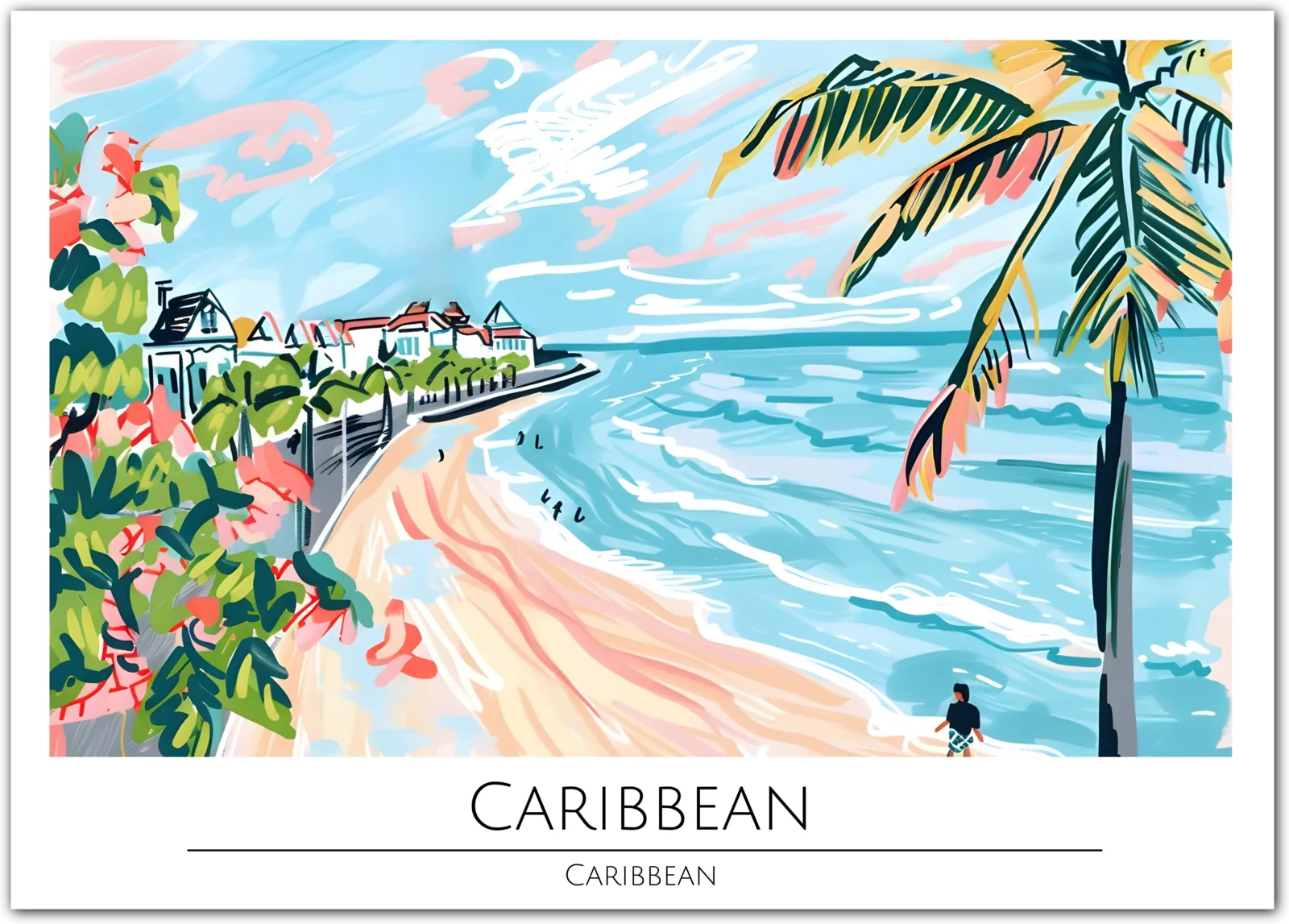 Tropical Paradise - Caribbean Beach Landscape Art Print