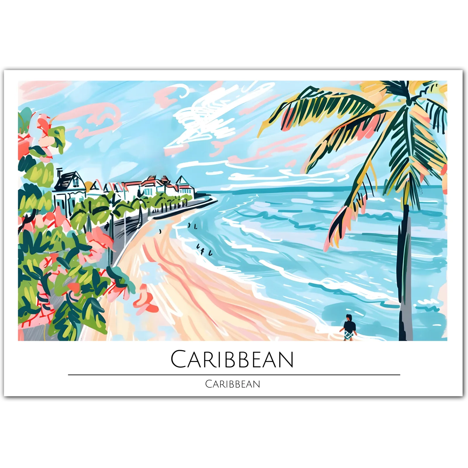 Tropical Paradise - Caribbean Beach Landscape Art Print