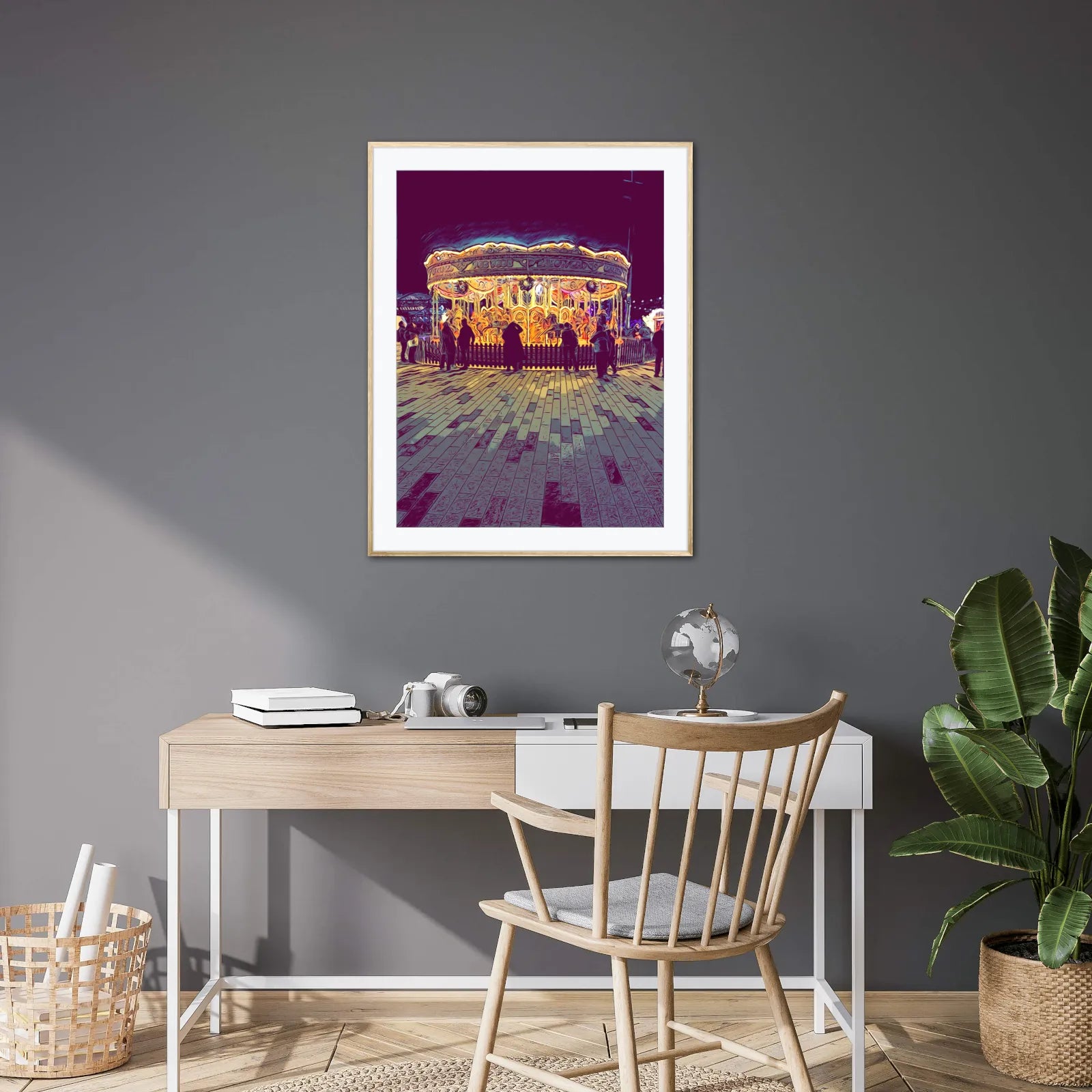 Carousel In Winter Wall Art