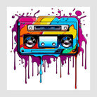 Glorious Paint Splash Cassette Tape Art Print 1