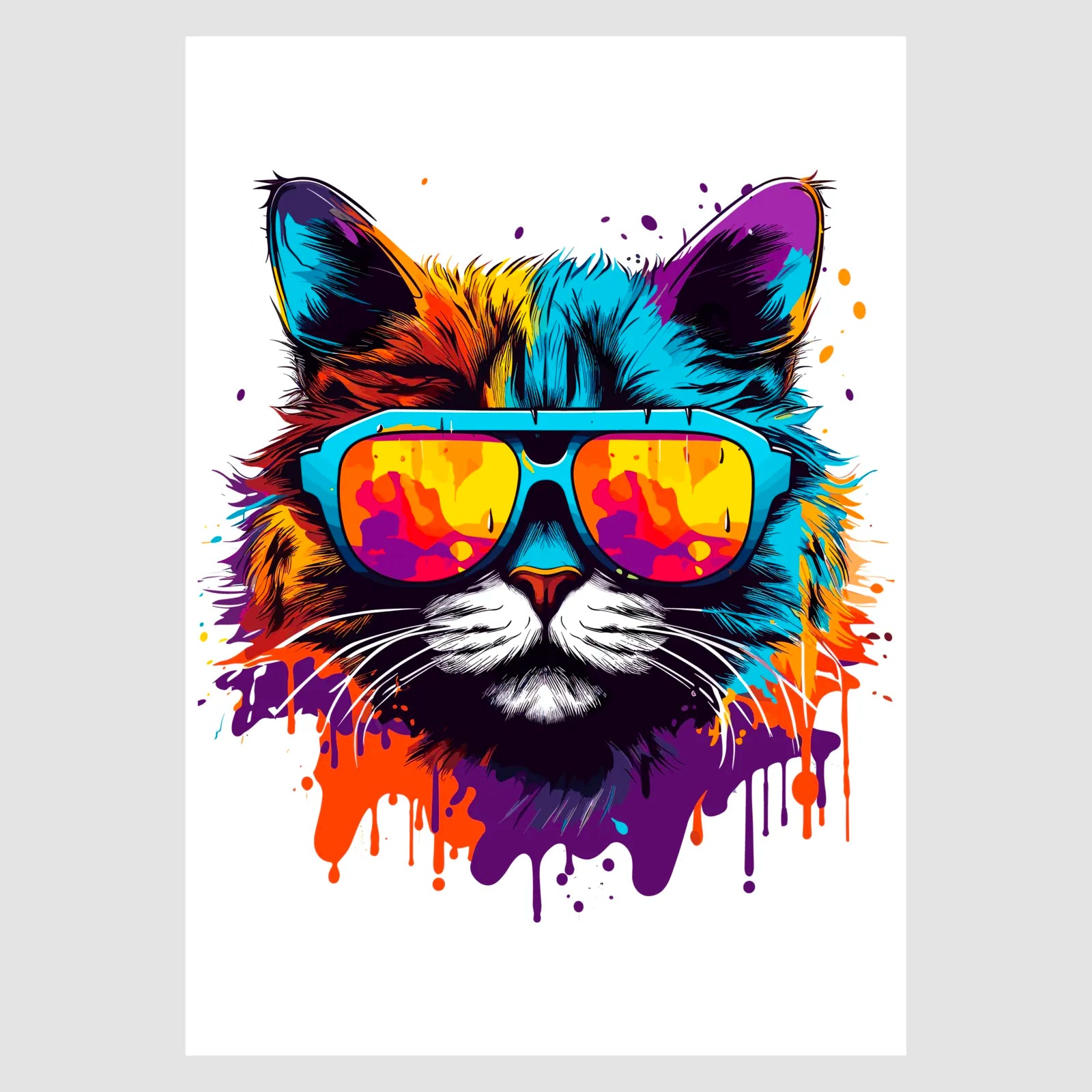 Cool Cat In Shades Digital Art Print 1